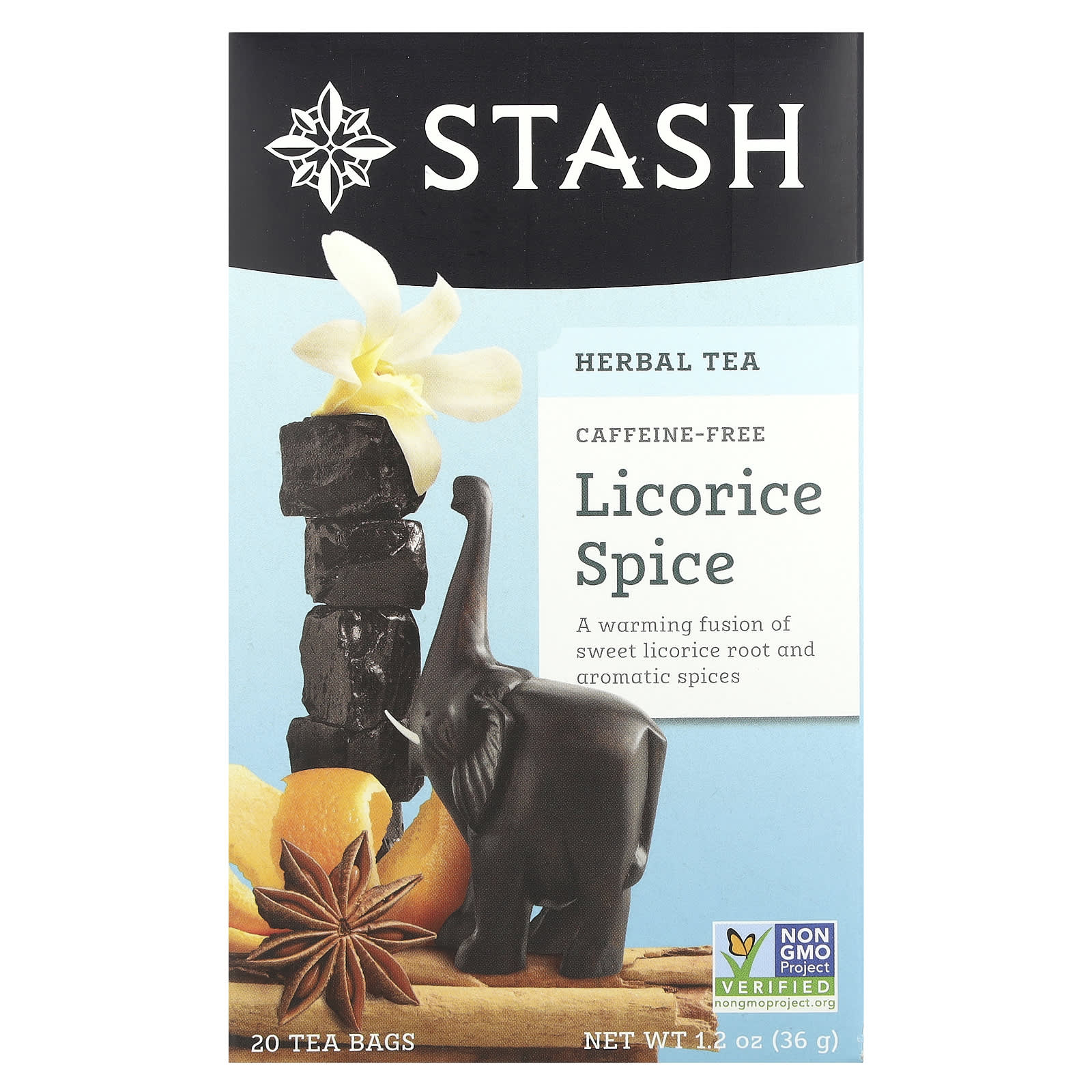 Чай Stash Tea Herbal Licorice Spice Caffeine Free, оттенок 20 Tea Bags, 36 г, чайные пакетики
