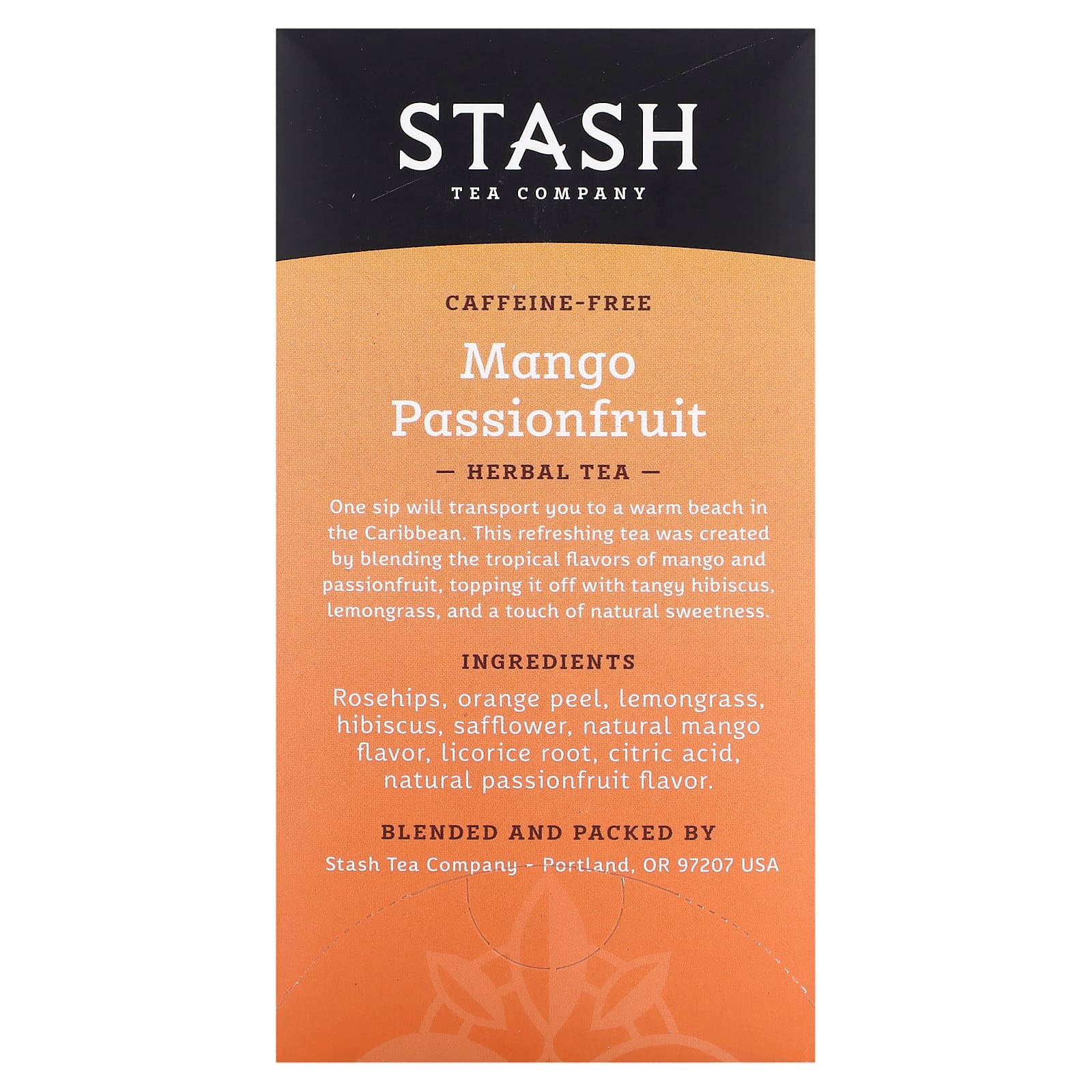 Чай Stash Tea Herbal Mango Passionfruit Caffeine Free, оттенок 20 Tea Bags, 38 г, чайные пакетики — фото 3