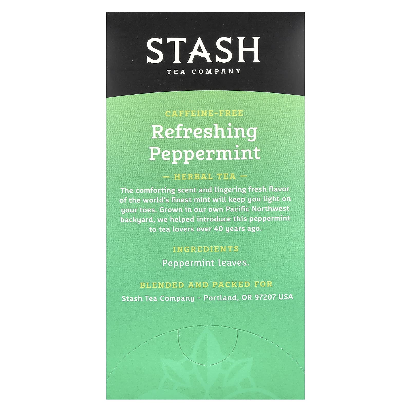 Чай Stash Tea Herbal Refreshing Peppermint Caffeine Free, оттенок 20 Tea Bags, 20 г, чайные пакетики — фото 3