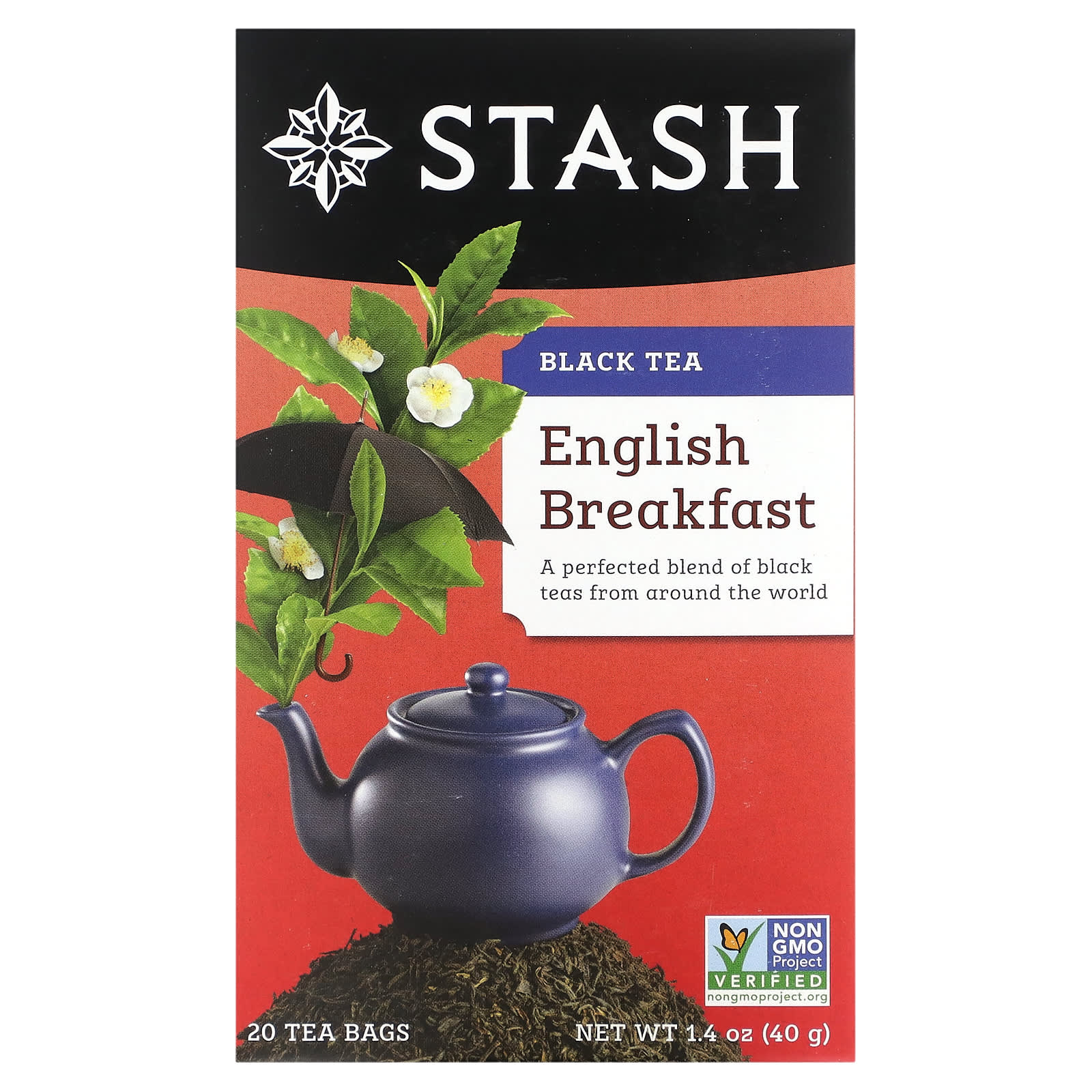 Чай Stash Tea Black English Breakfast, оттенок 20 Tea Bags, 40 г, чайные пакетики — фото 2