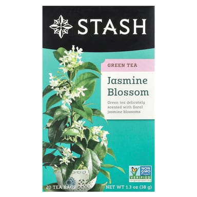Чай Stash Tea Green Jasmine Blossom, оттенок 20 Tea Bags, 38 г, чайные пакетики