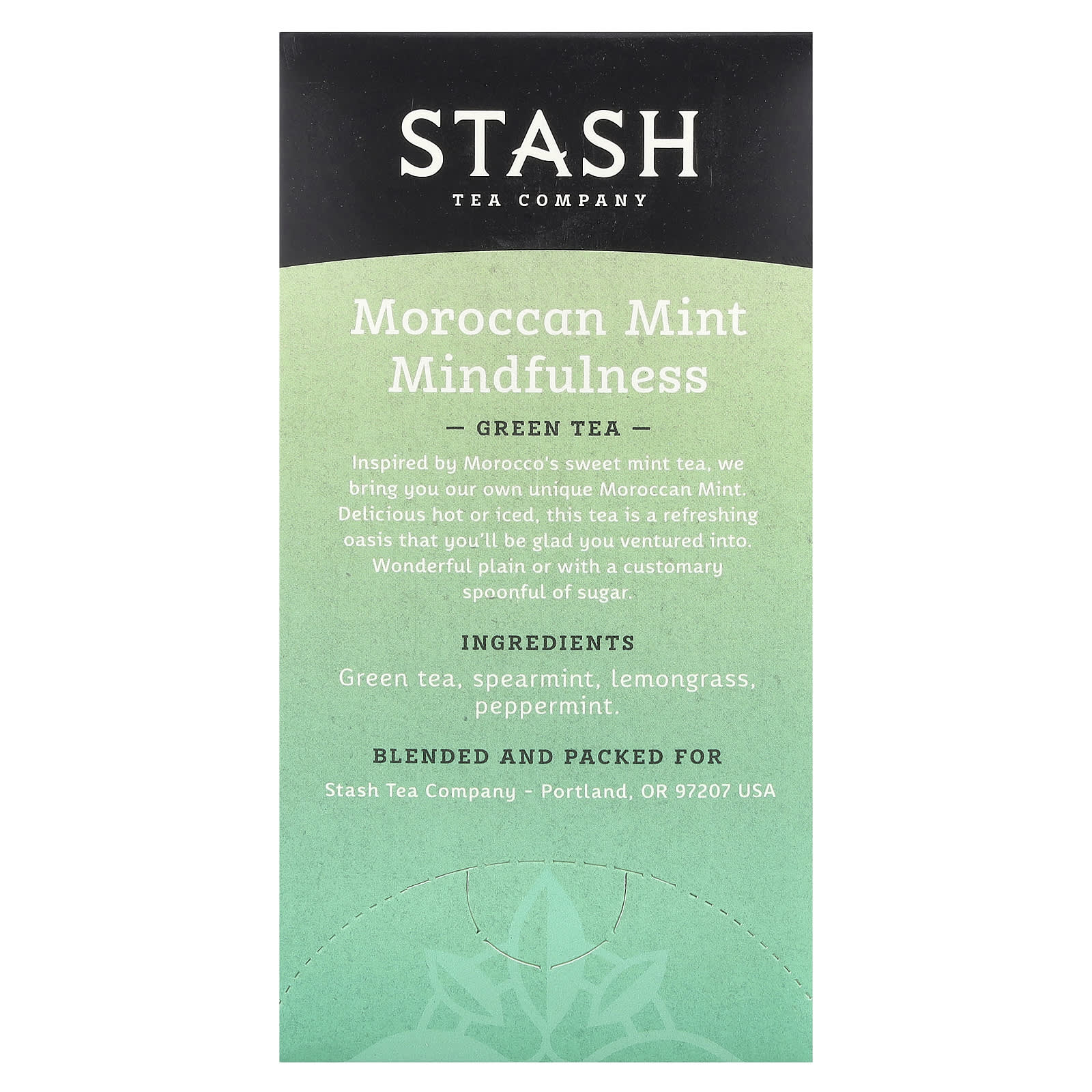 Чай Stash Tea Green Moroccan Mint Mindfulness, оттенок 20 Tea Bags, 26 г, чайные пакетики — фото 3