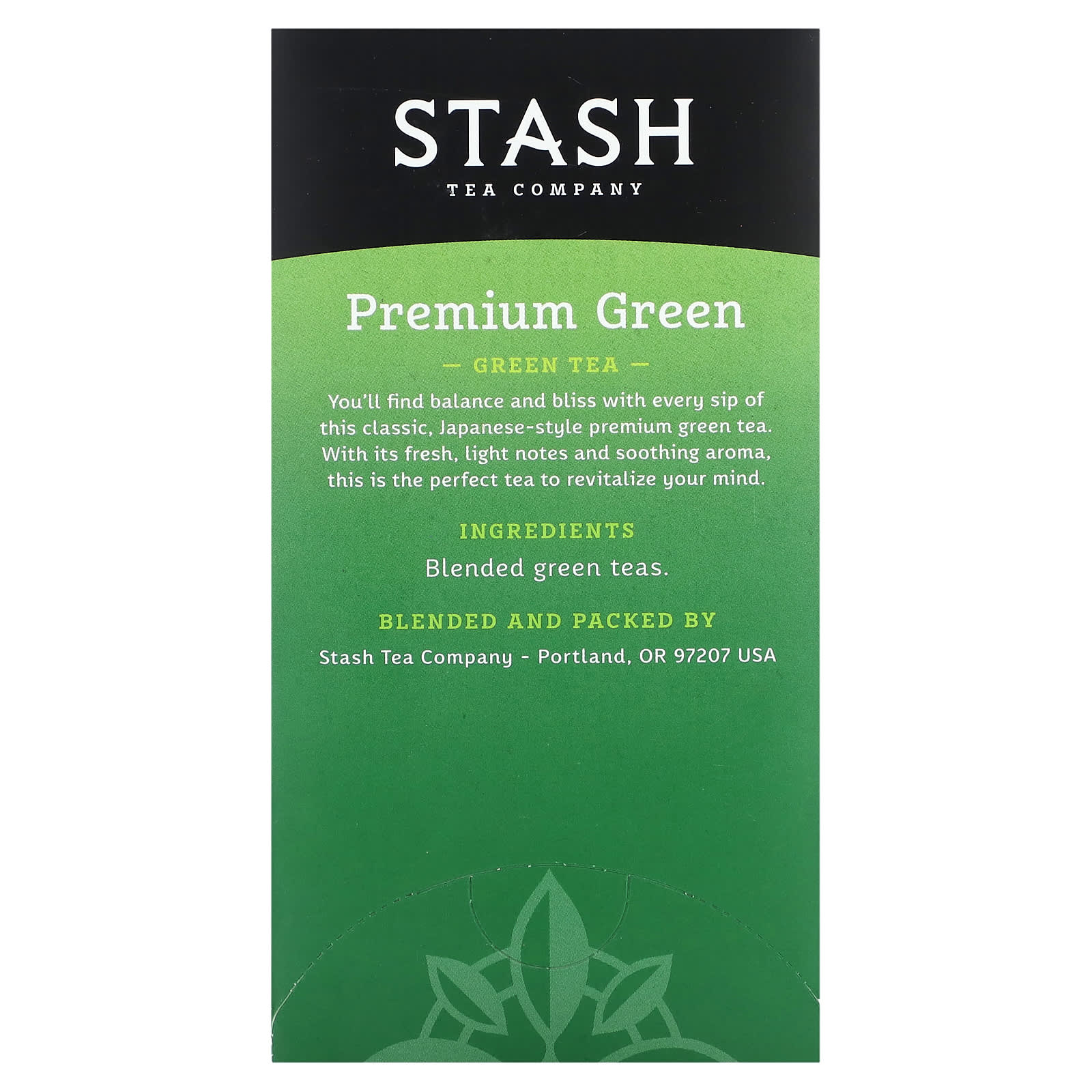 Чай Stash Tea Green Premium Green, оттенок 20 Tea Bags, 40 г, чайные пакетики — фото 3