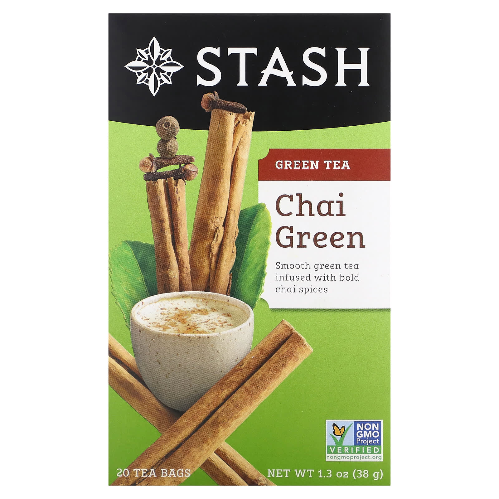 Чай Stash Tea Green Chai Green, оттенок 20 Tea Bags, 38 г, чайные пакетики — фото 2