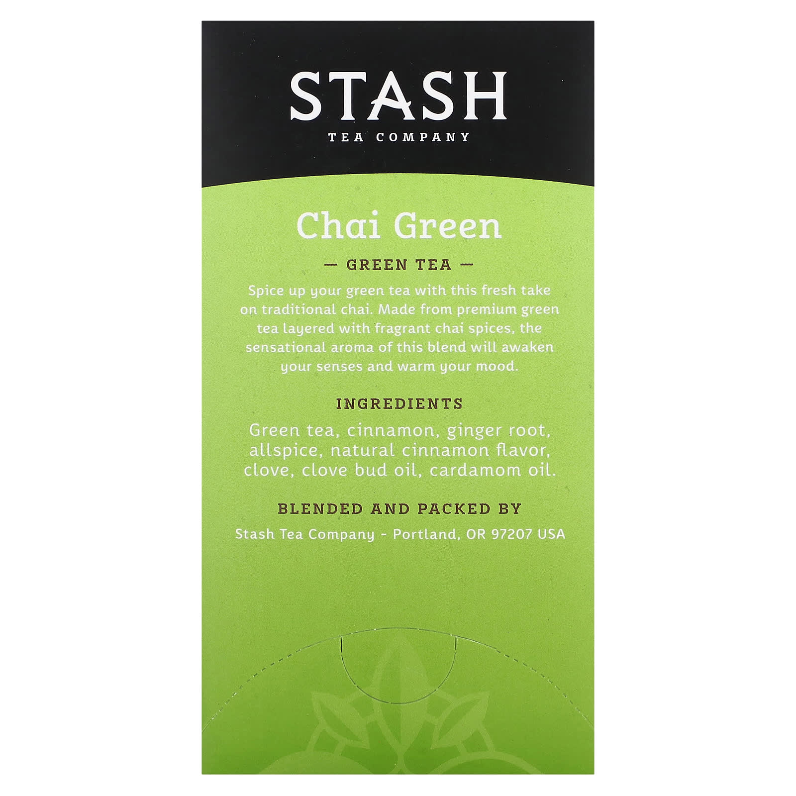 Чай Stash Tea Green Chai Green, оттенок 20 Tea Bags, 38 г, чайные пакетики — фото 3
