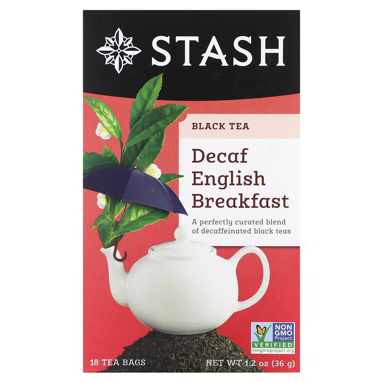 Чай Stash Tea Black Decaf English Breakfast, оттенок 18 Tea Bags, 36 г, чайные пакетики — фото 2