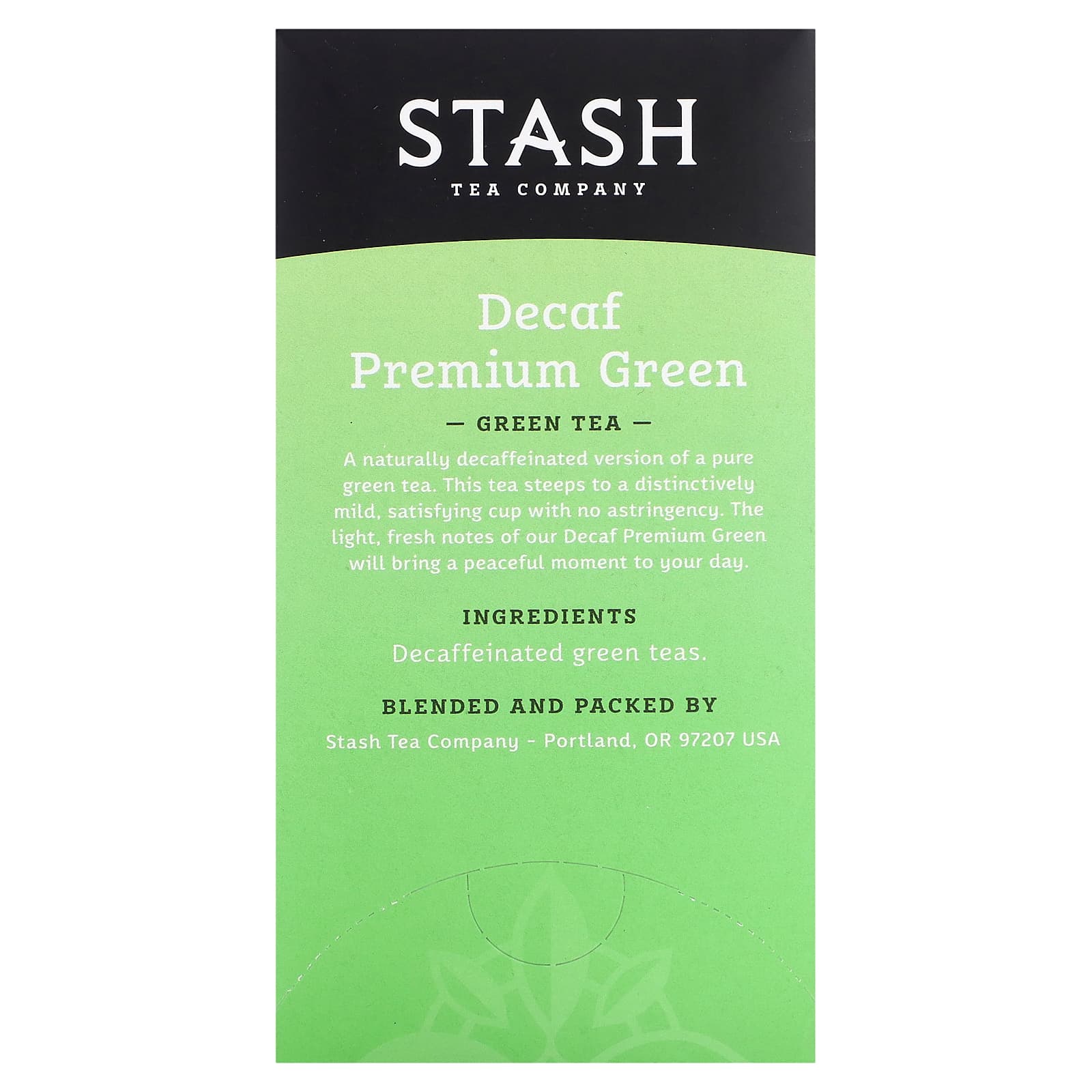 Чай Stash Tea Green Decaf Premium Green, оттенок 18 Tea Bags, 33 г, чайные пакетики — фото 3