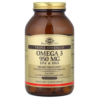 Омега-3 Solgar EPA & DHA Triple Strength, 950 мг, 100 мягких капсул