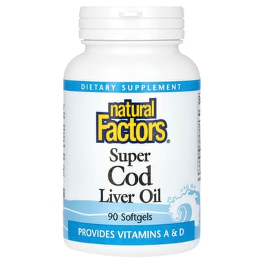 Масло печени трески Natural Factors Super, 90 мягких капсул