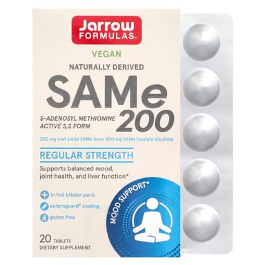 SAMe Jarrow Formulas, 200 мг, 20 таблеток