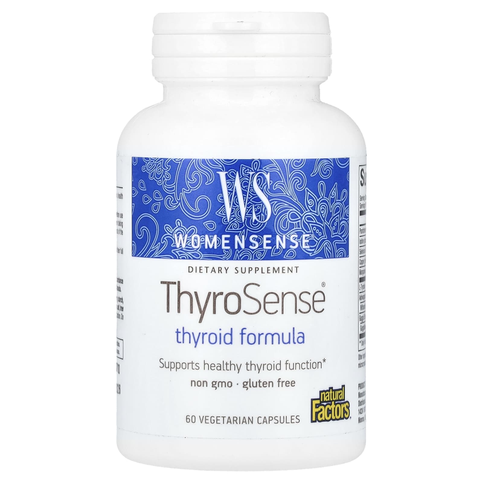 Комплекс Natural Factors WomenSense Thyroid 60 Vegetarians Capsules, оттенок ThyroSense, капсулы