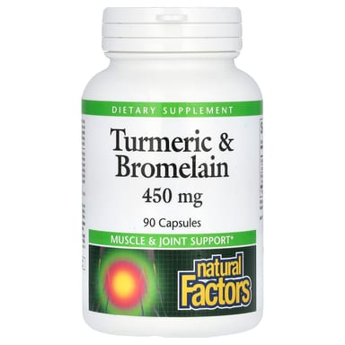 Бромелайн Natural Factors Turmeric &, 450 мг, 90 капсул