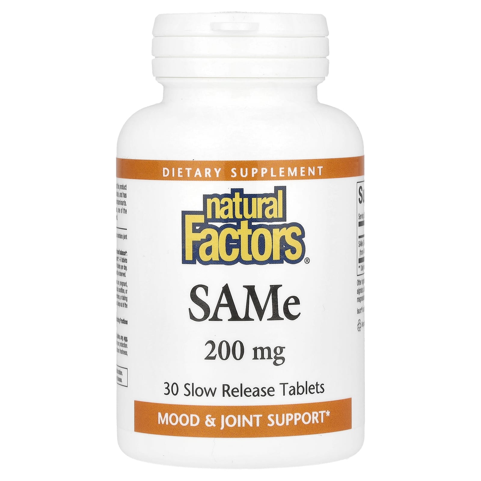 SAMe Natural Factors SAMe 30 Slow Release Tablets, 200 мг, таблетки