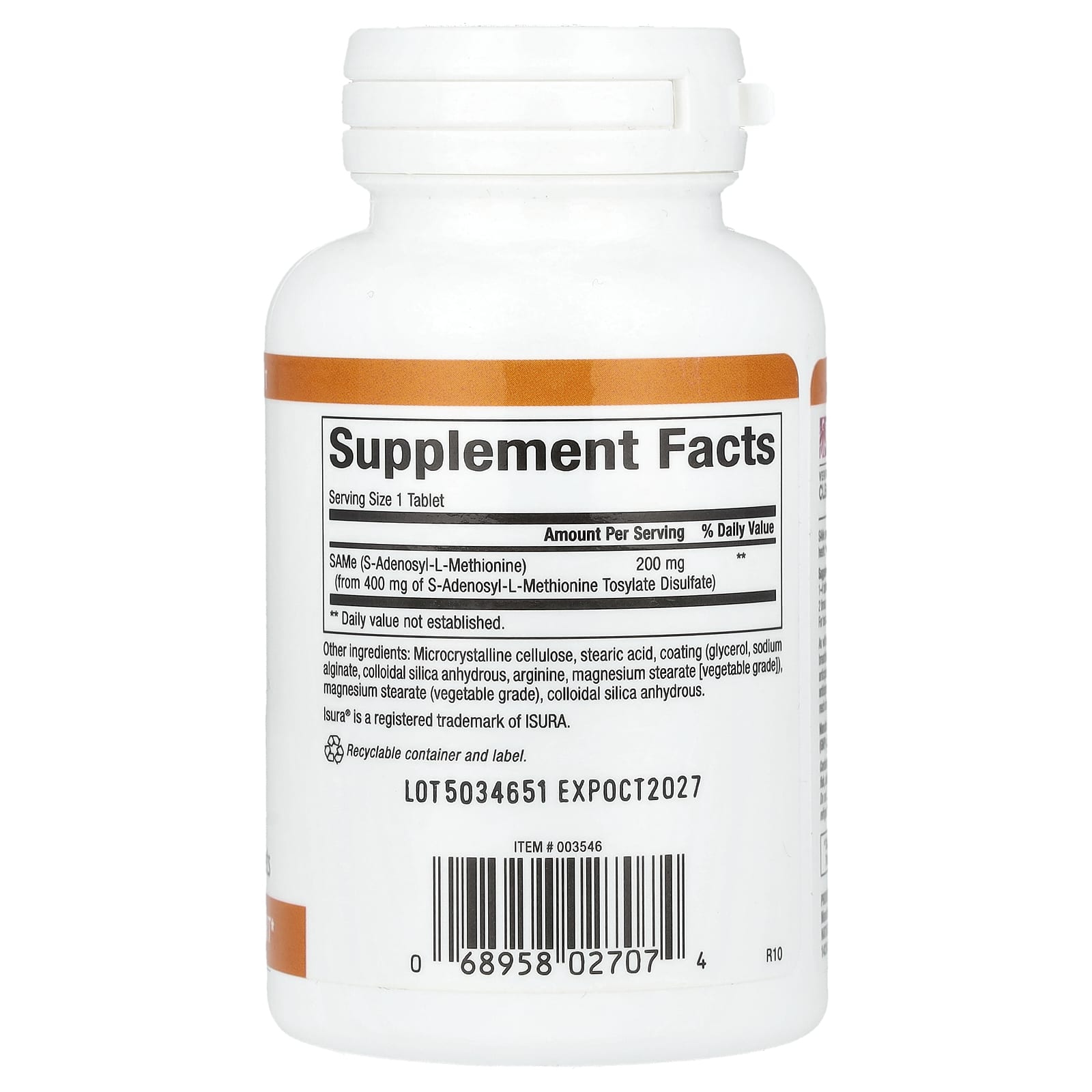 SAMe Natural Factors SAMe 30 Slow Release Tablets, 200 мг, таблетки — фото 2