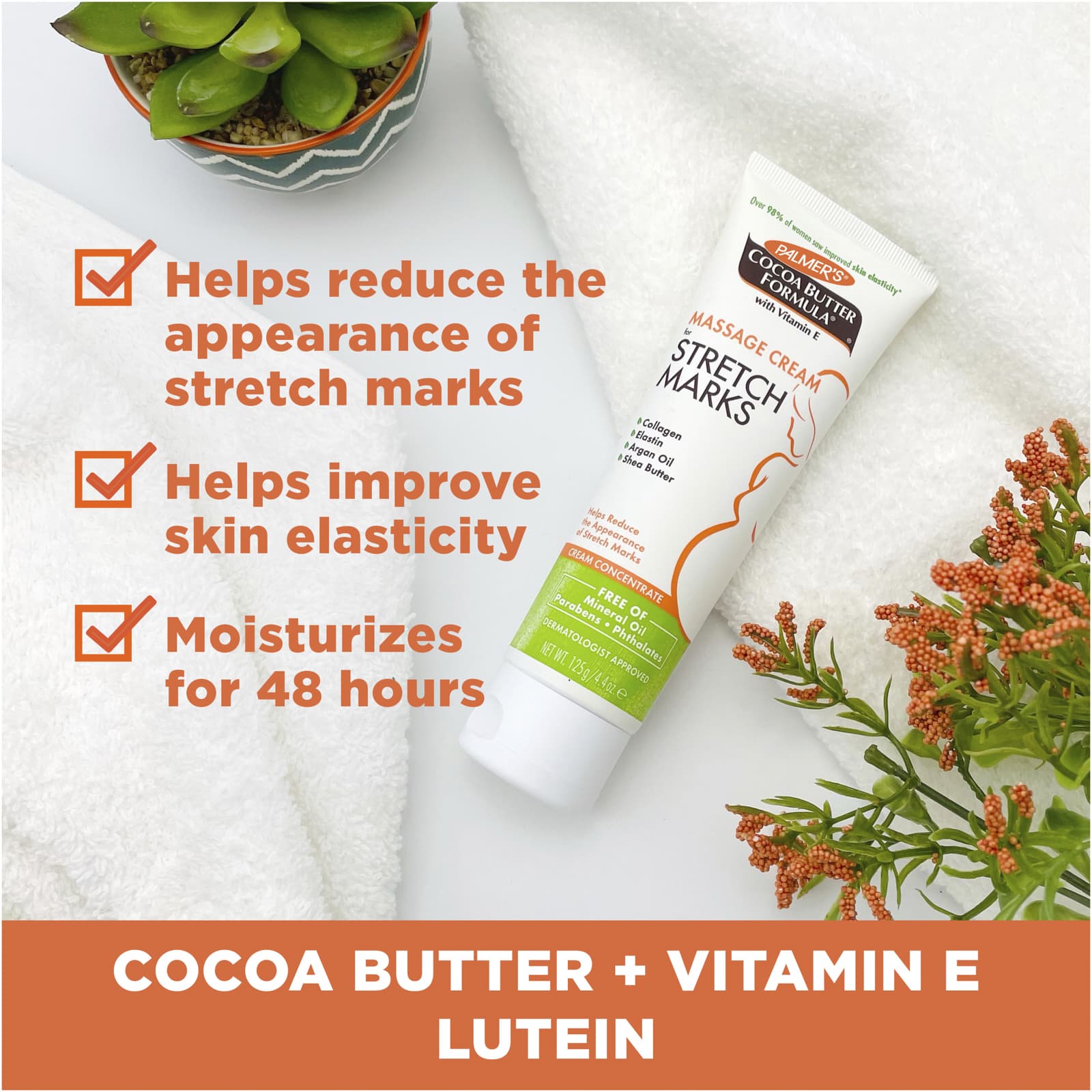 Комплекс Palmer's Cocoa Butter® with Vitamin E Massage Cream for Stretch Marks, 125 г, крем — фото 4
