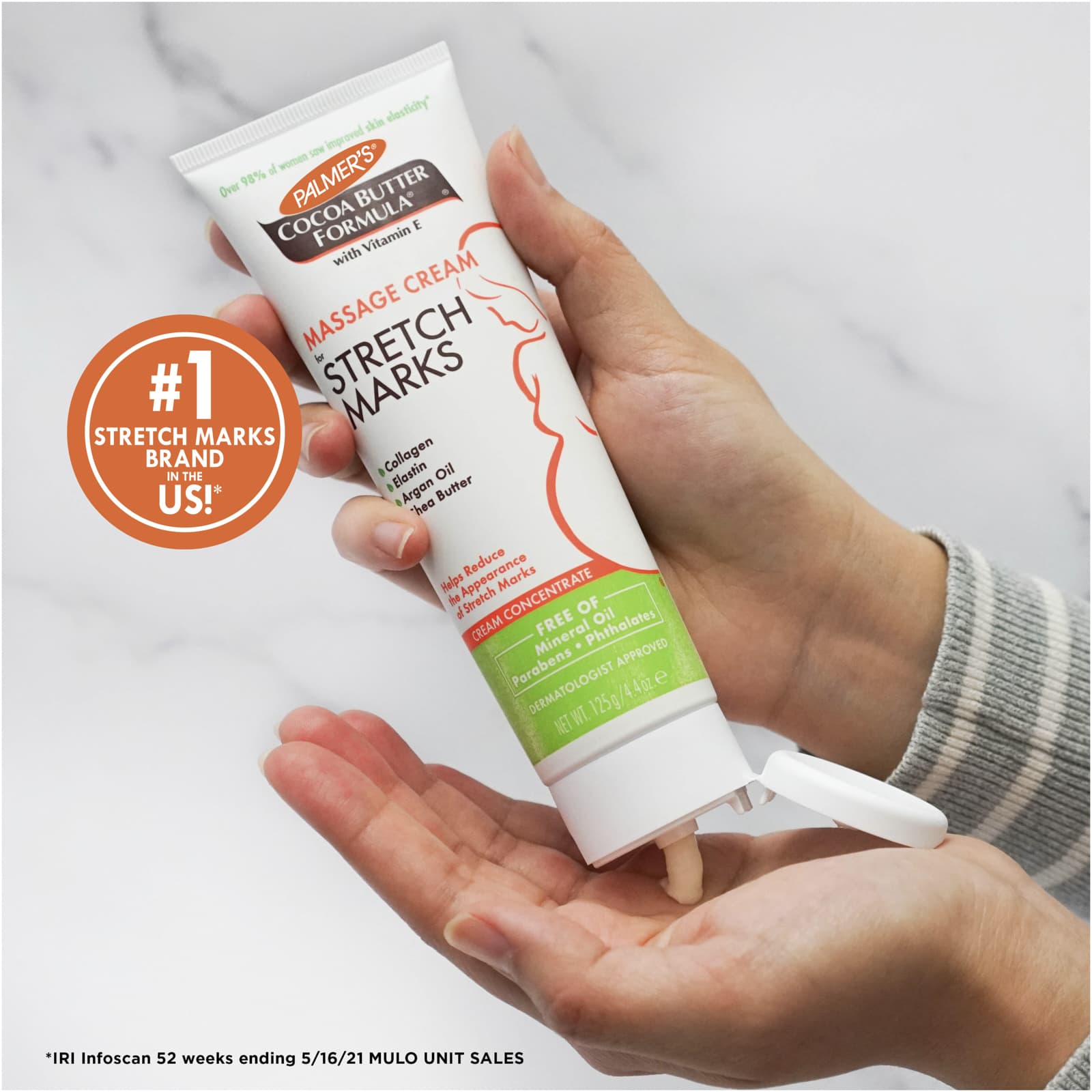 Комплекс Palmer's Cocoa Butter® with Vitamin E Massage Cream for Stretch Marks, 125 г, крем — фото 6
