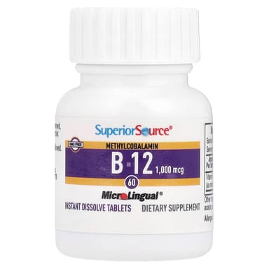 Метил B12 Superior Source B-, 1000 мкг, 60 быстрорастворимых таблеток MicroLingual