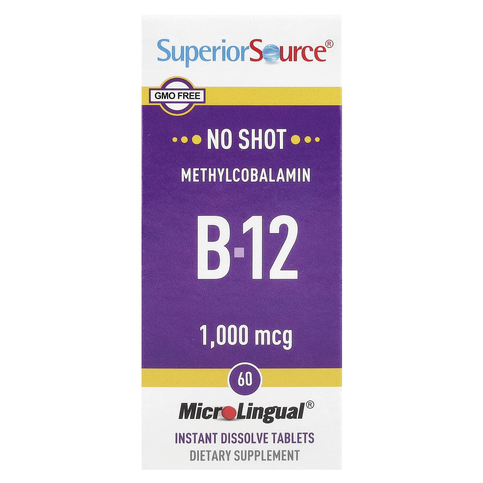 Метил B12 Superior Source B-, 1000 мкг, 60 быстрорастворимых таблеток MicroLingual — фото 2