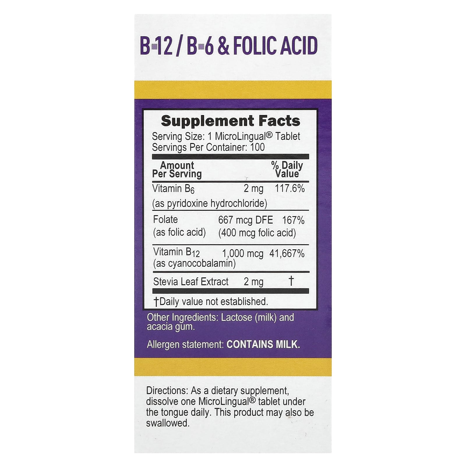 Цианокобаламин B12 Superior Source B-6 & Folic Acid, 100 быстрорастворимых таблеток MicroLingual — фото 3