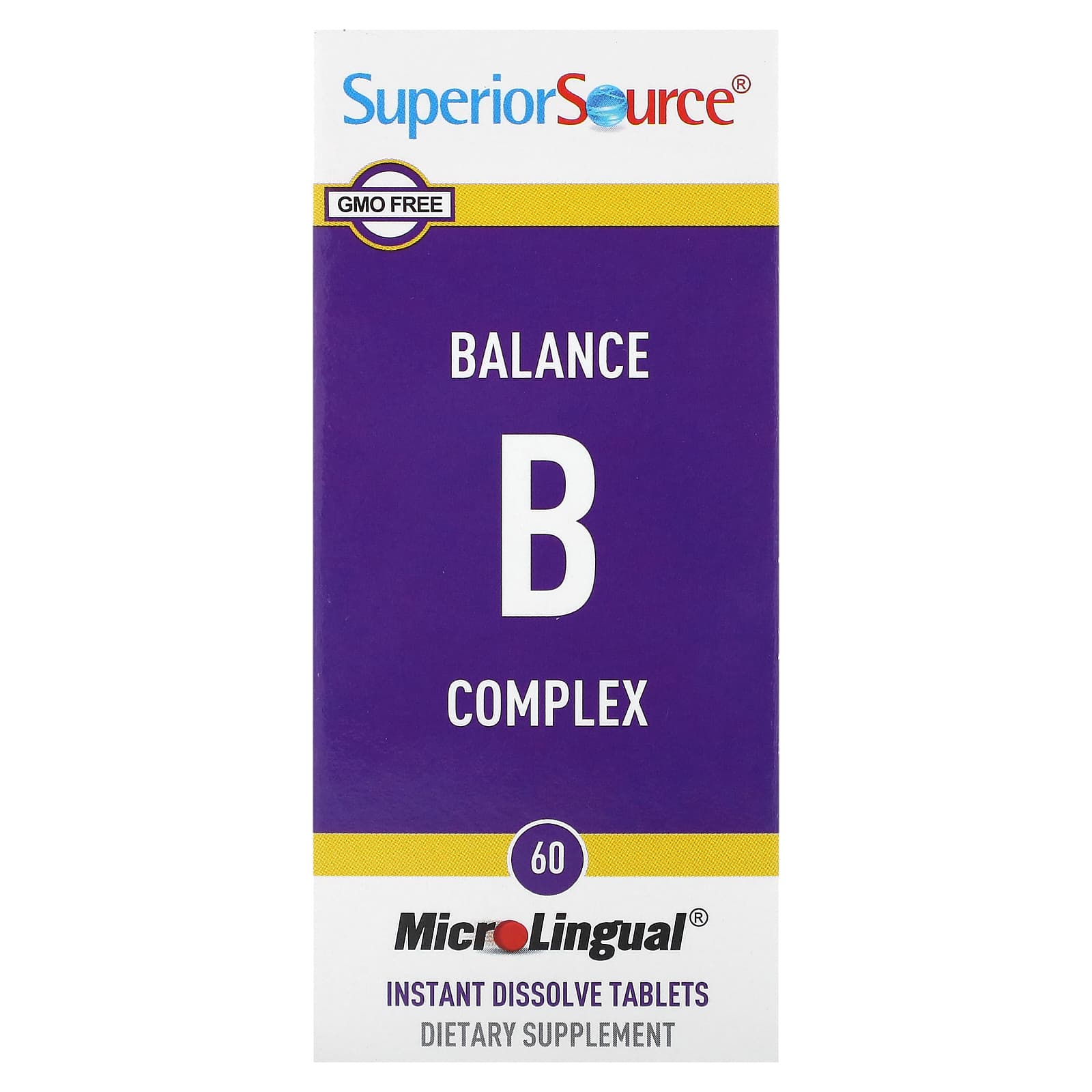 Комплекс витаминов B Balance Superior Source, 60 быстрорастворимых таблеток MicroLingual — фото 2