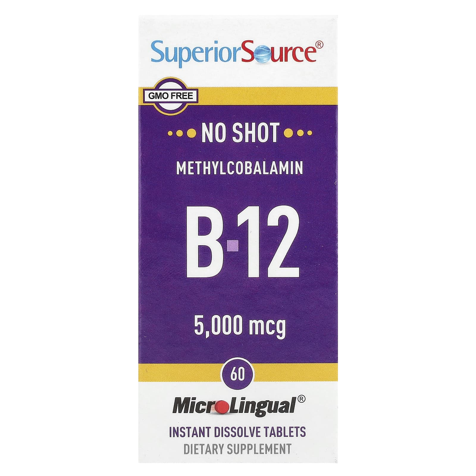 Метил B12 Superior Source B-, 5000 мкг, 60 быстрорастворимых таблеток MicroLingual — фото 2