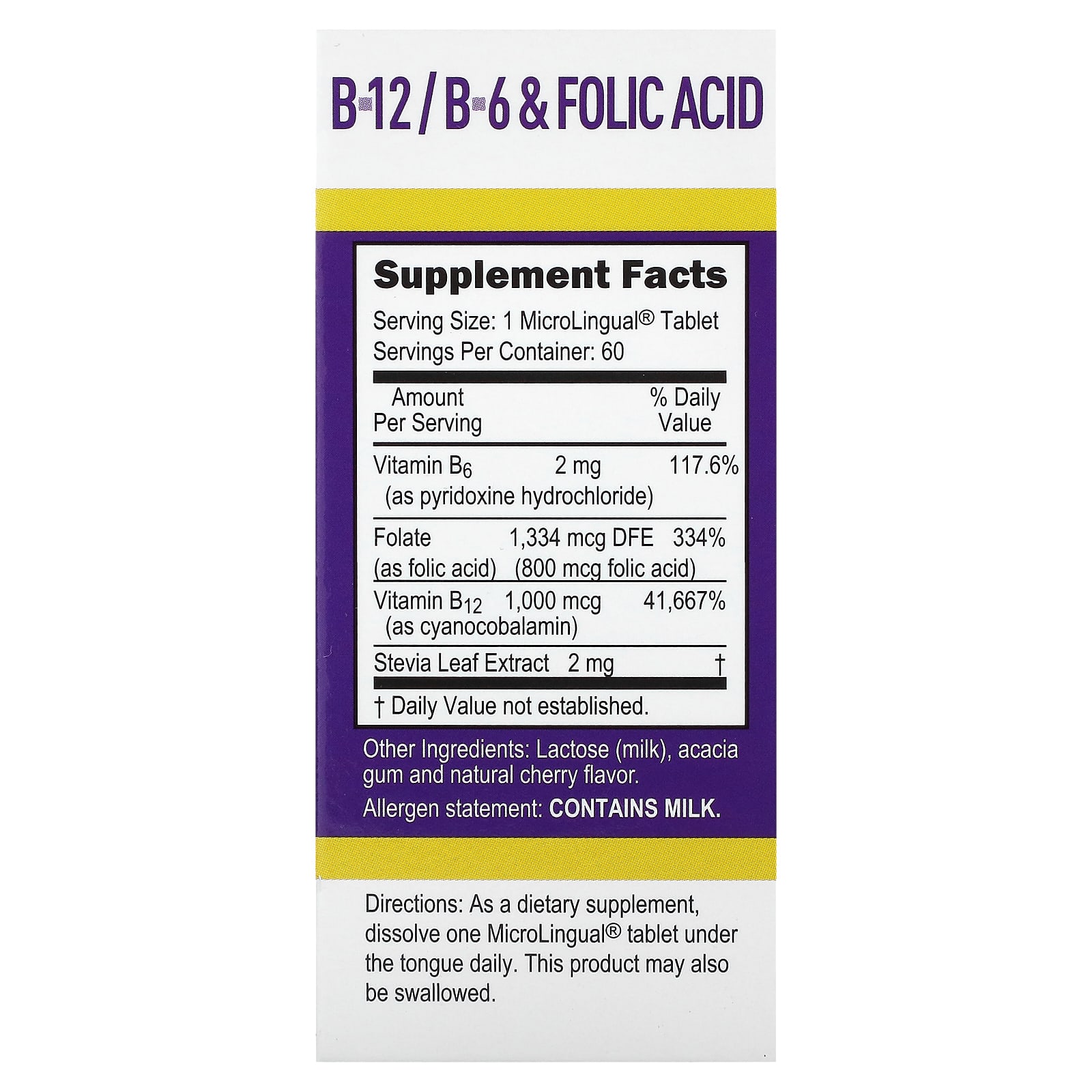 Цианокобаламин B12 Superior Source B-6 & Folic Acid, 60 быстрорастворимых таблеток MicroLingual — фото 3