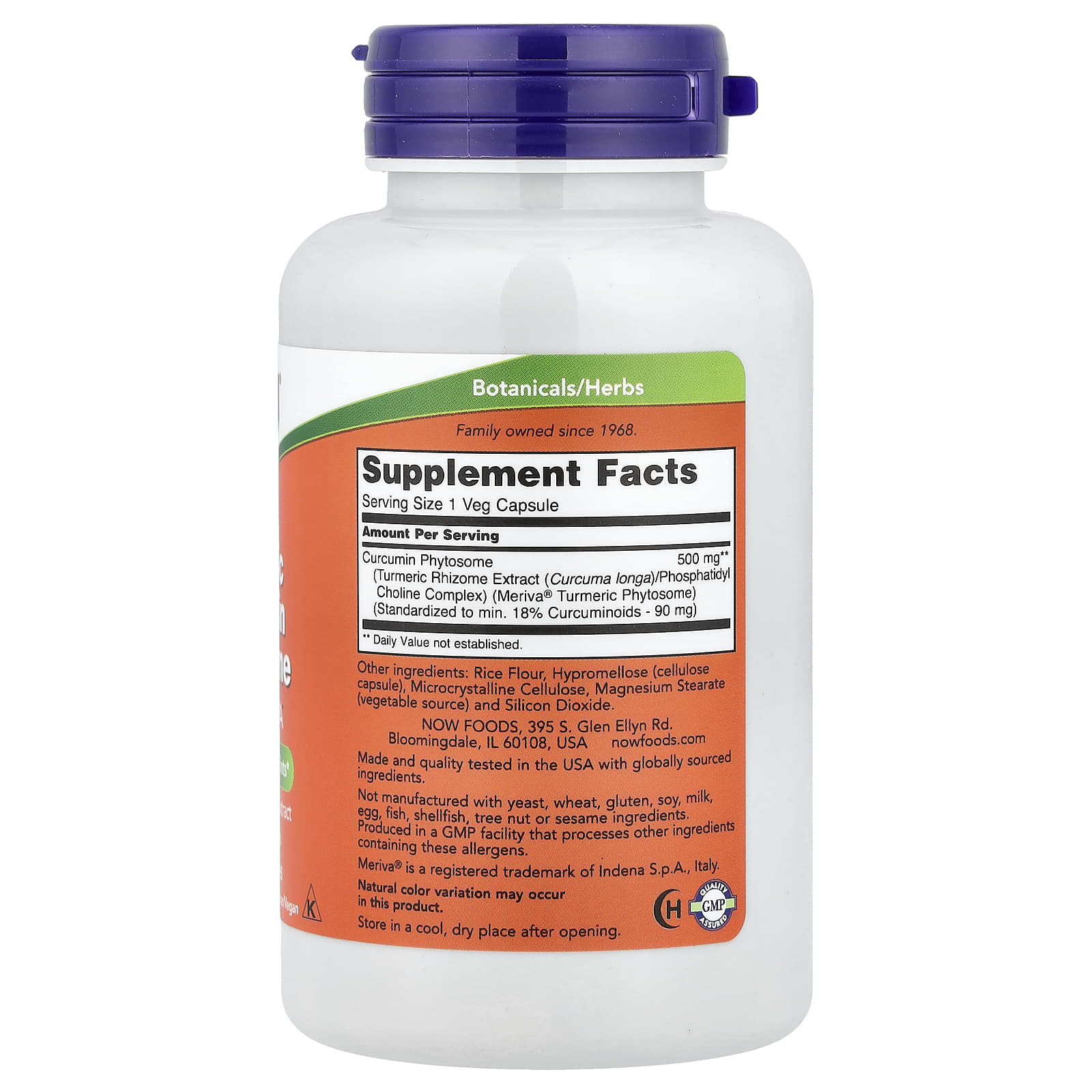 Куркумин NOW Foods Turmeric Phytosome with Meriva®, 500 мг, 60 растительных капсул — фото 2