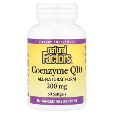 Коэнзим Q10 Natural Factors, 200 мг, 60 мягких капсул