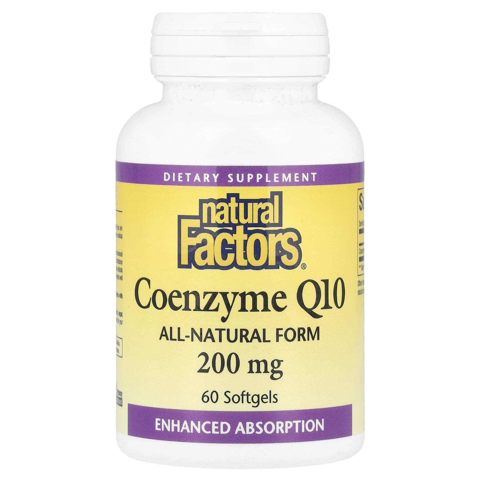Коэнзим Q10 Natural Factors, 200 мг, 60 мягких капсул