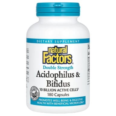 Пробиотик ацидофилус Natural Factors & Bifidus, оттенок 10 Billion, 180 капсул