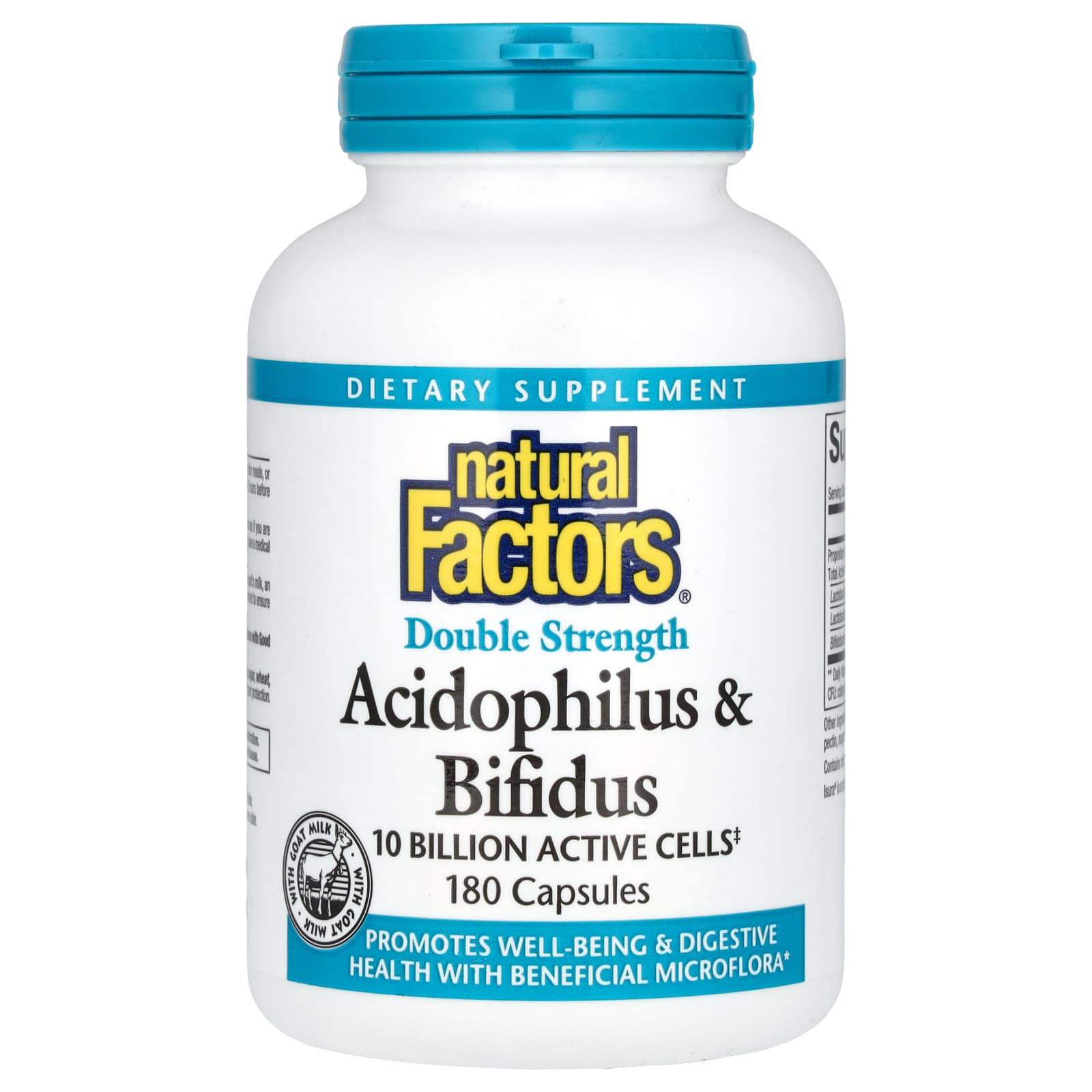 Пробиотик ацидофилус Natural Factors & Bifidus, оттенок 10 Billion, 180 капсул
