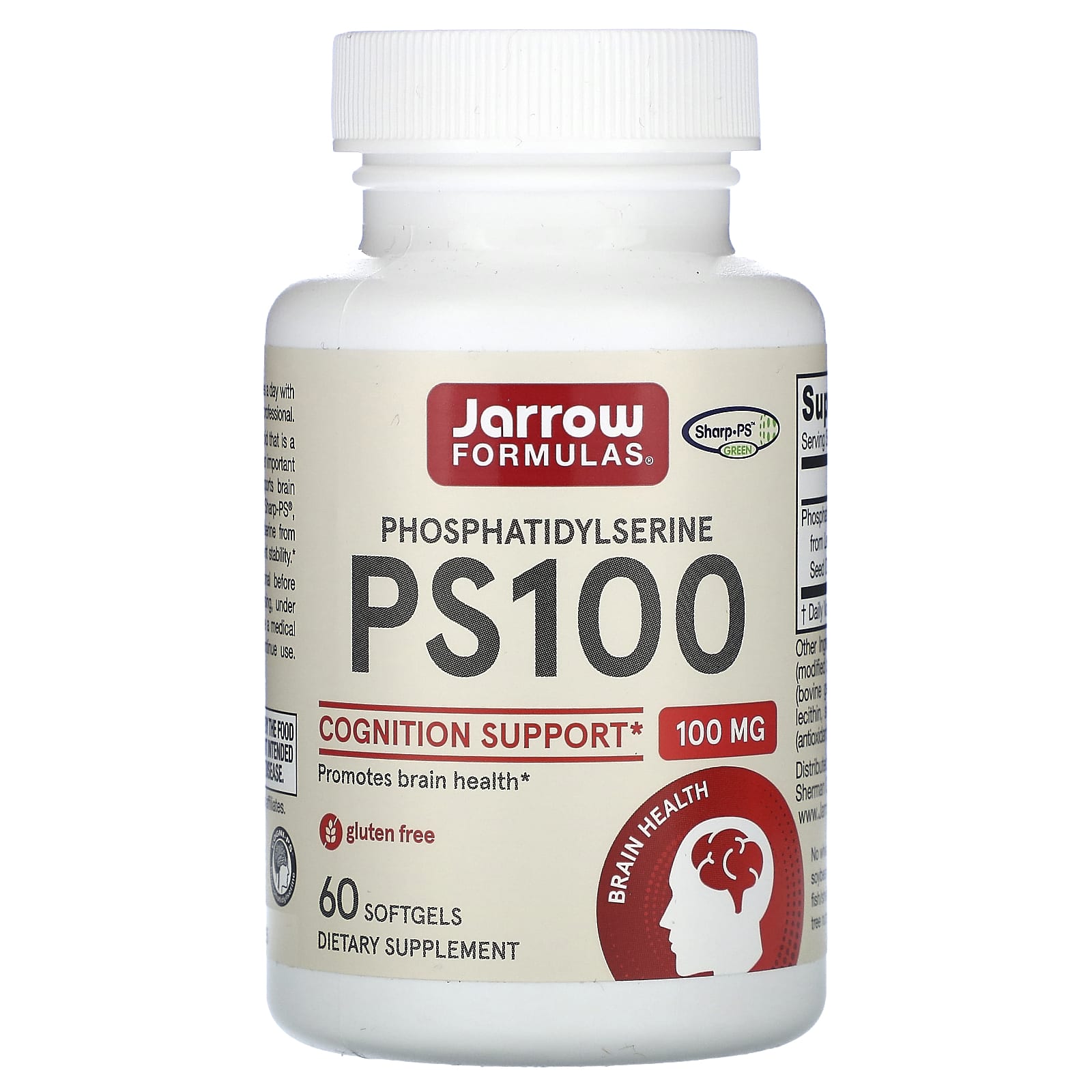 Фосфатидилсерин Jarrow Formulas PS100, 100 мг, 60 мягких капсул