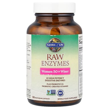 Ферменты Garden of Life RAW Women 50 & Wiser, 90 растительных капсул
