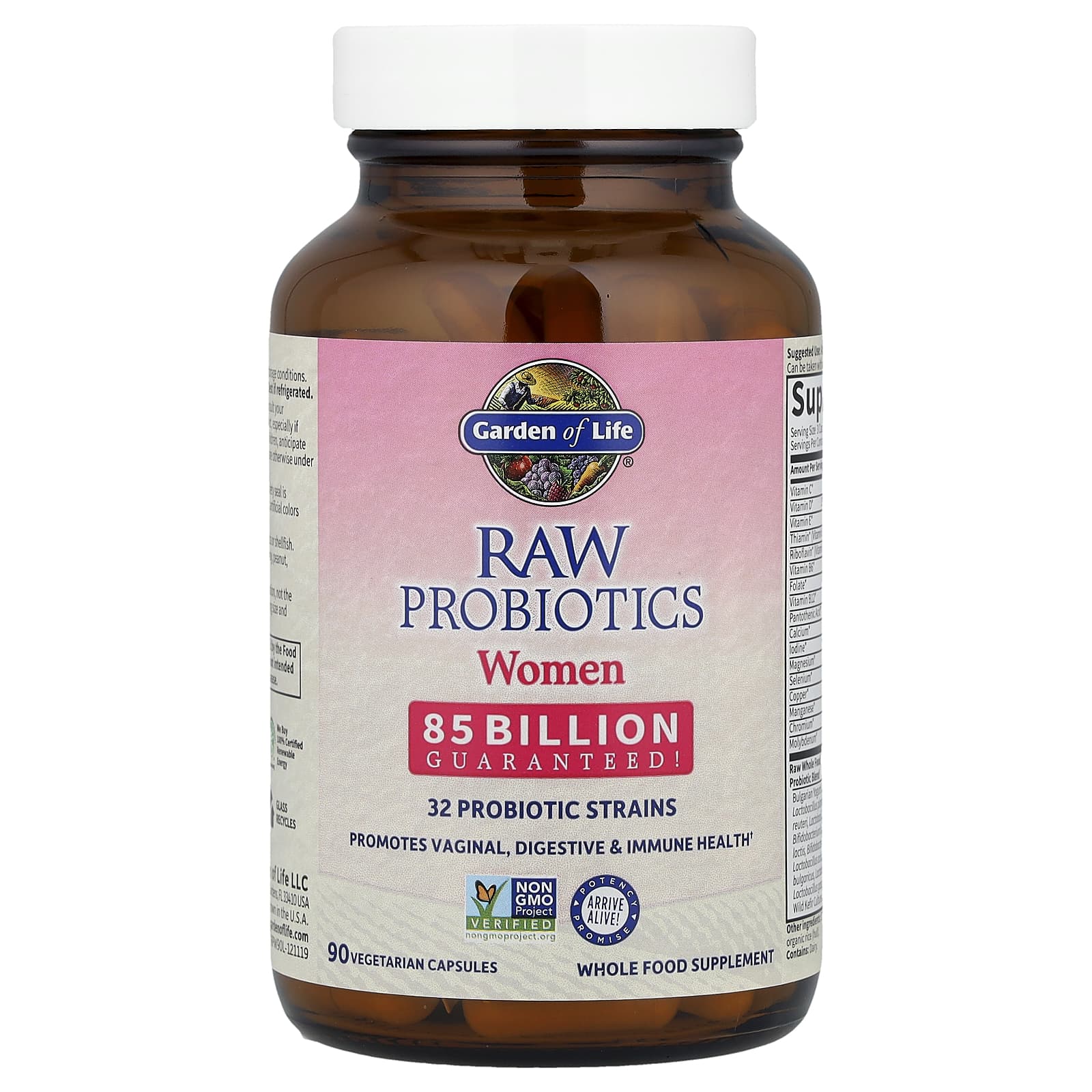 Пробиотик Garden of Life RAW Women, оттенок 85 Billion, 90 растительных капсул