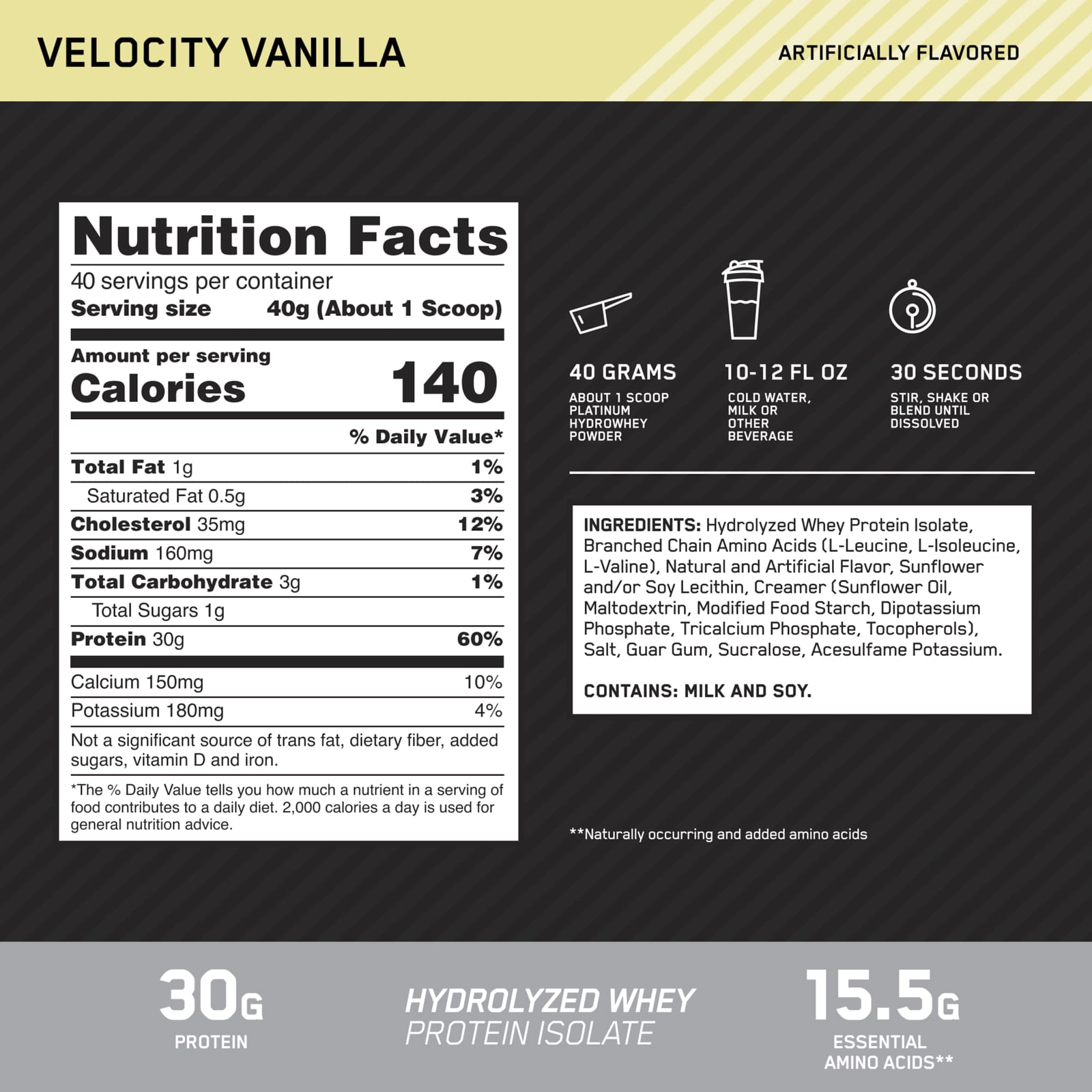 Протеин Optimum Nutrition, 3.52 lb (1.6 kg), вкус Ваниль — фото 3