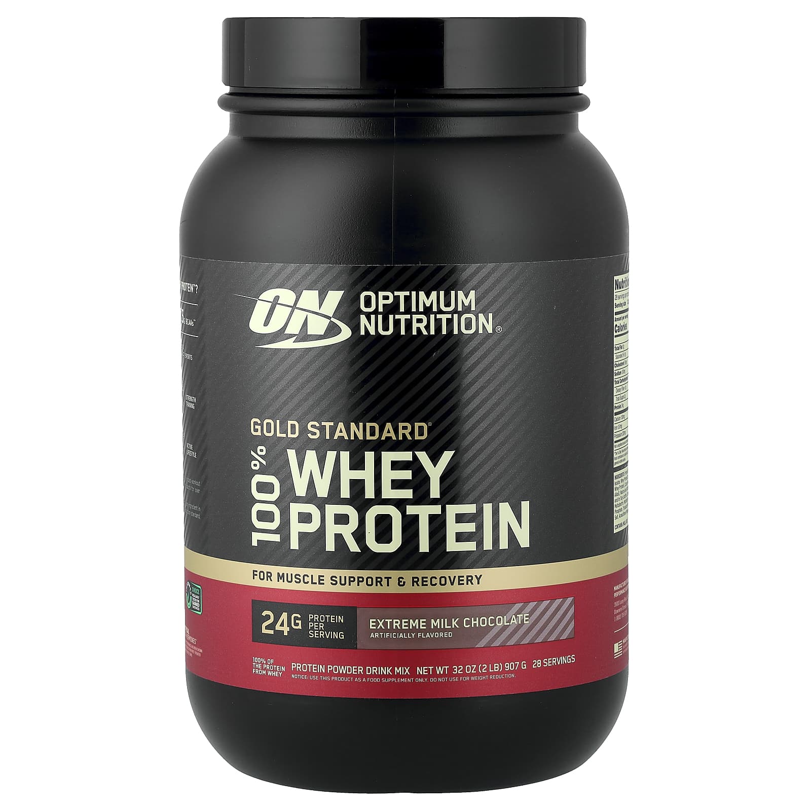 Сывороточный протеин Optimum Nutrition Gold Standard® 100% Extreme Milk Chocolate, 907 г, 2 lb