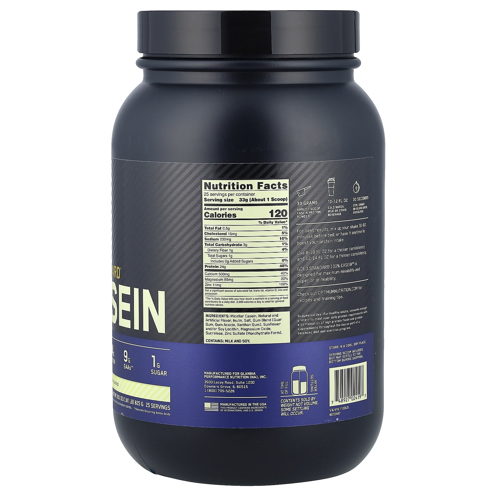 Казеин Optimum Nutrition, 1.81 lb (825 г), Кремовый ванильный — фото 2