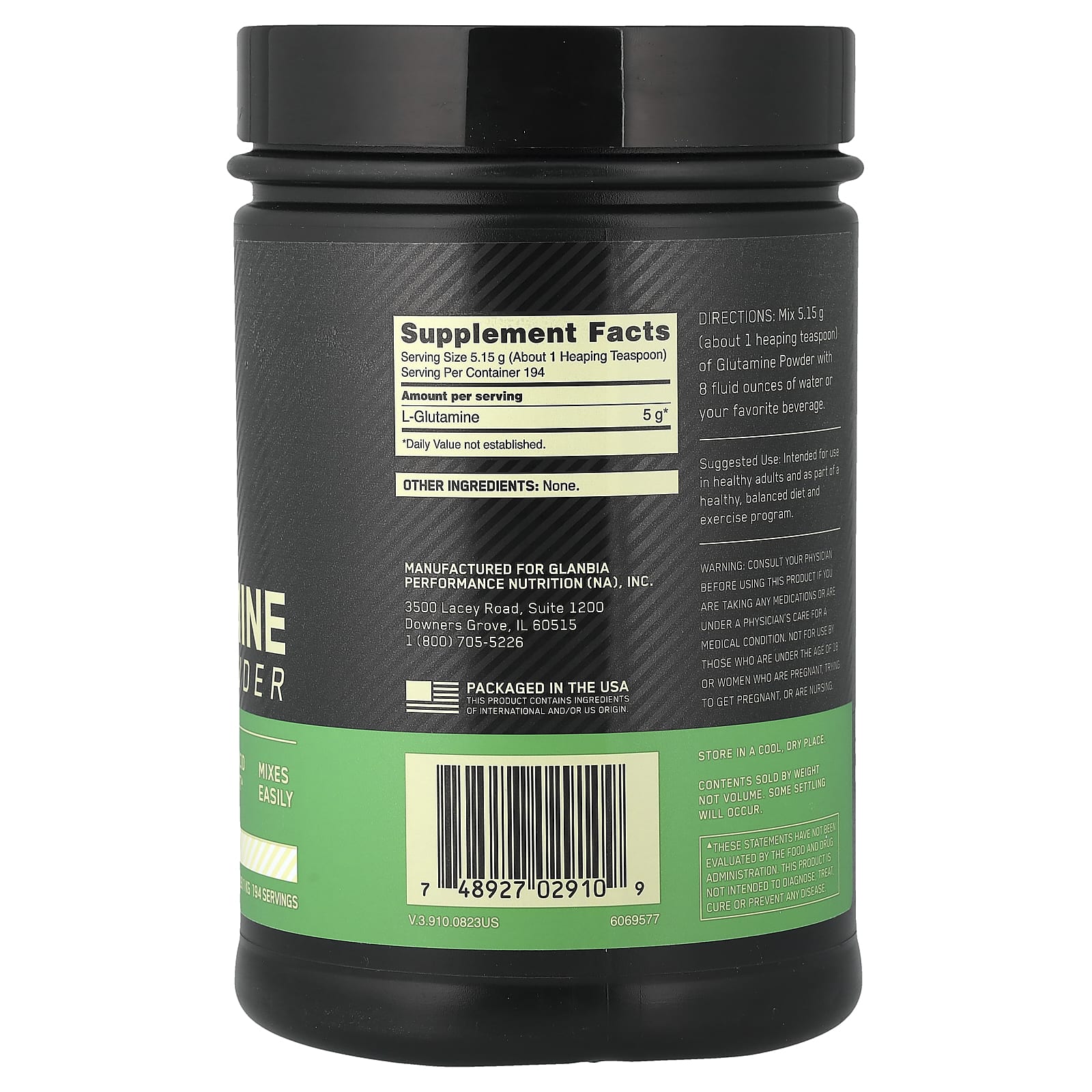 Порошок Optimum Nutrition Glutamine, без вкуса, 1 кг — фото 6