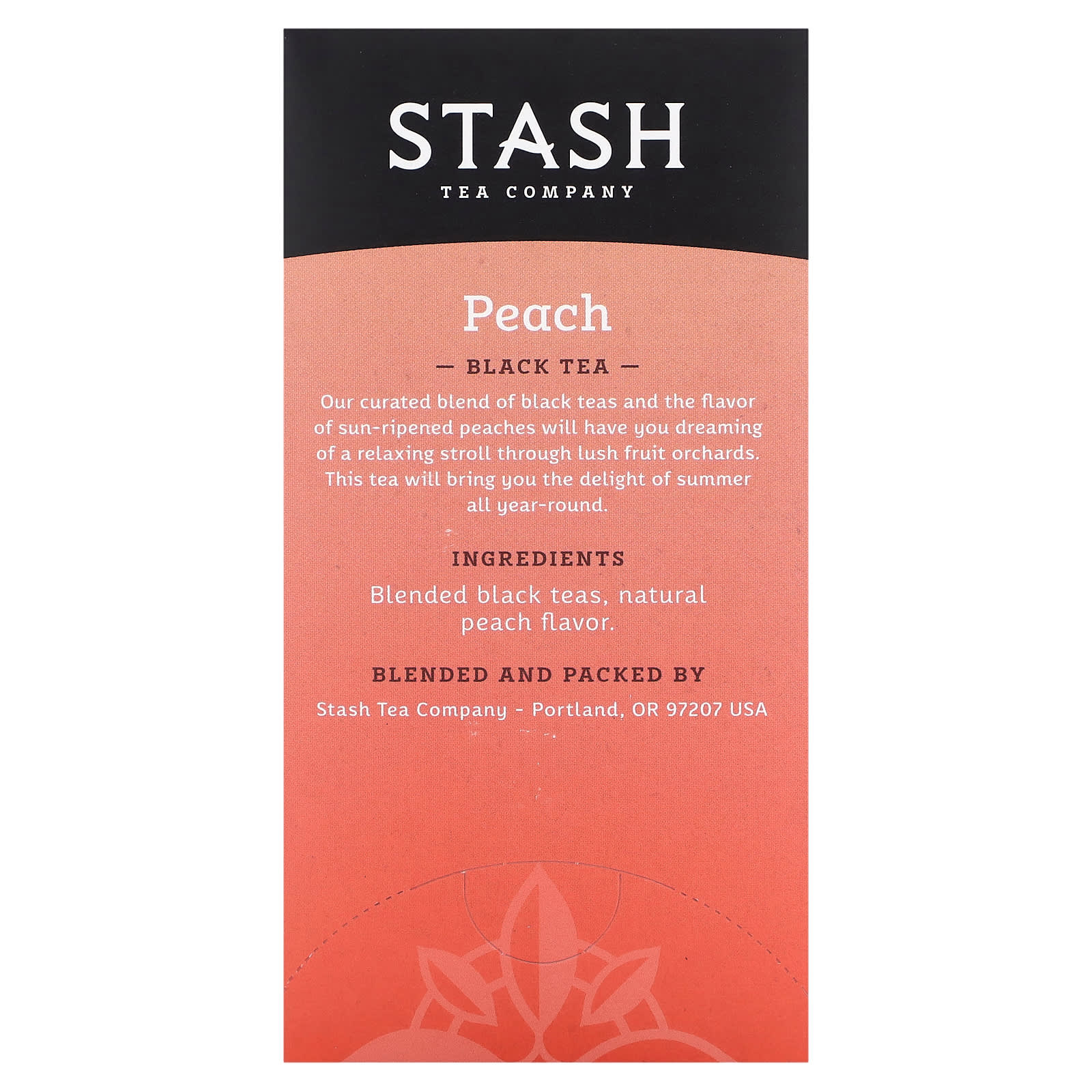 Чай Stash Tea Black Peach, оттенок 20 Tea Bags, 38 г, чайные пакетики — фото 3