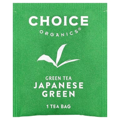 Чай Choice Organics Green Japanese Green, оттенок 16 Tea Bags, 26 г, чайные пакетики