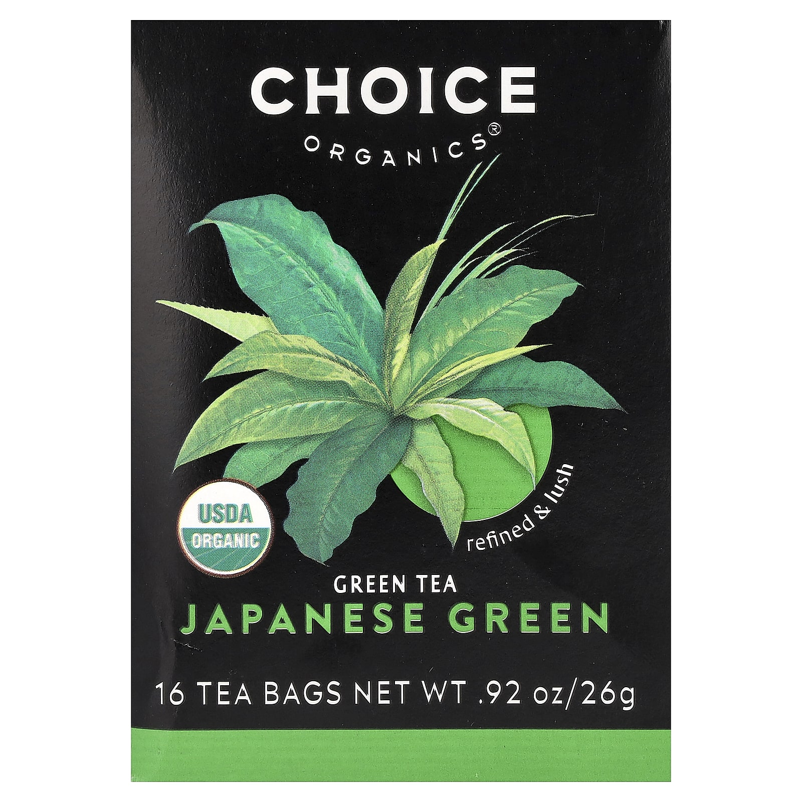 Чай Choice Organics Green Japanese Green, оттенок 16 Tea Bags, 26 г, чайные пакетики — фото 2