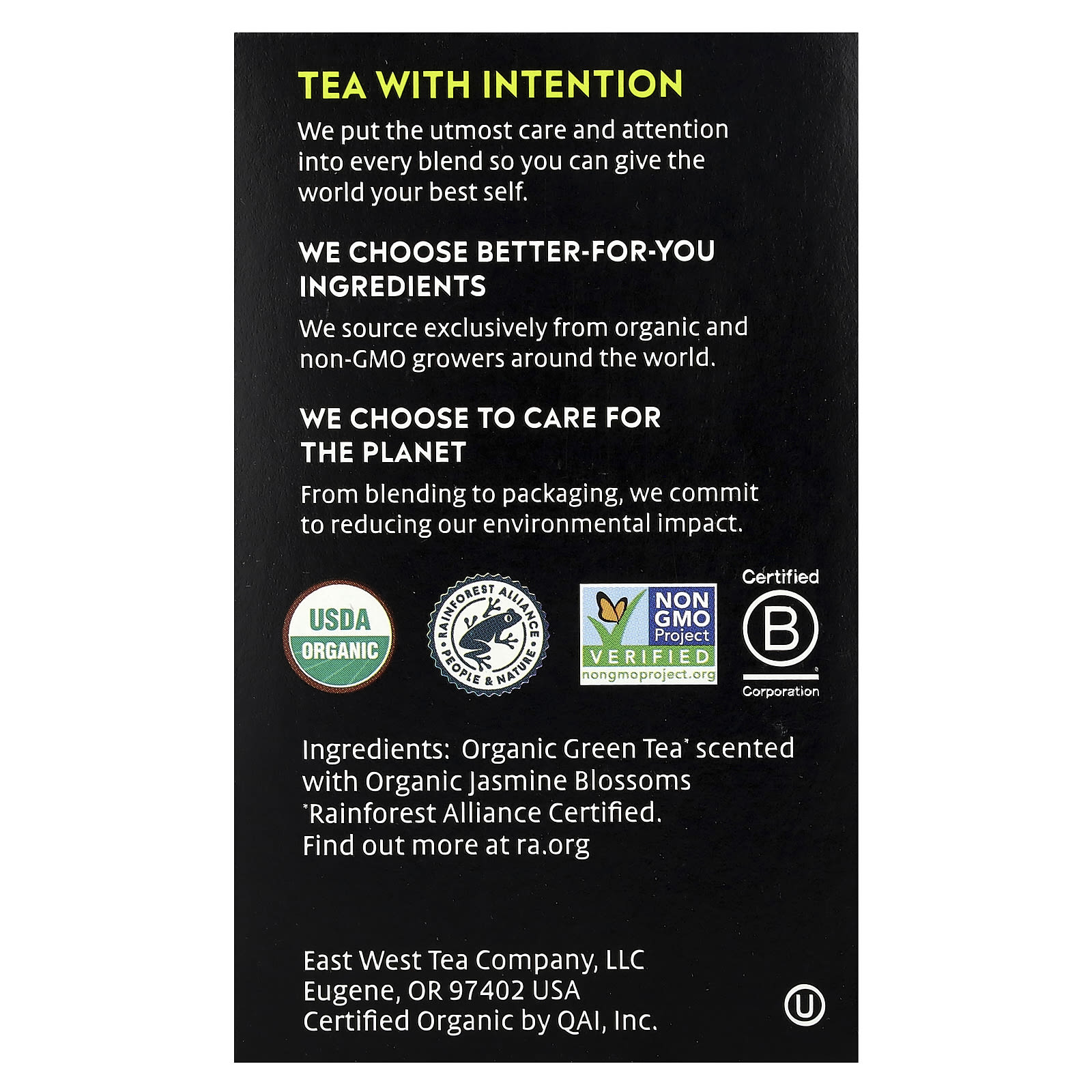 Чай Choice Organics Green Jasmine Green, оттенок 16 Tea Bags, 24 г, чайные пакетики — фото 2