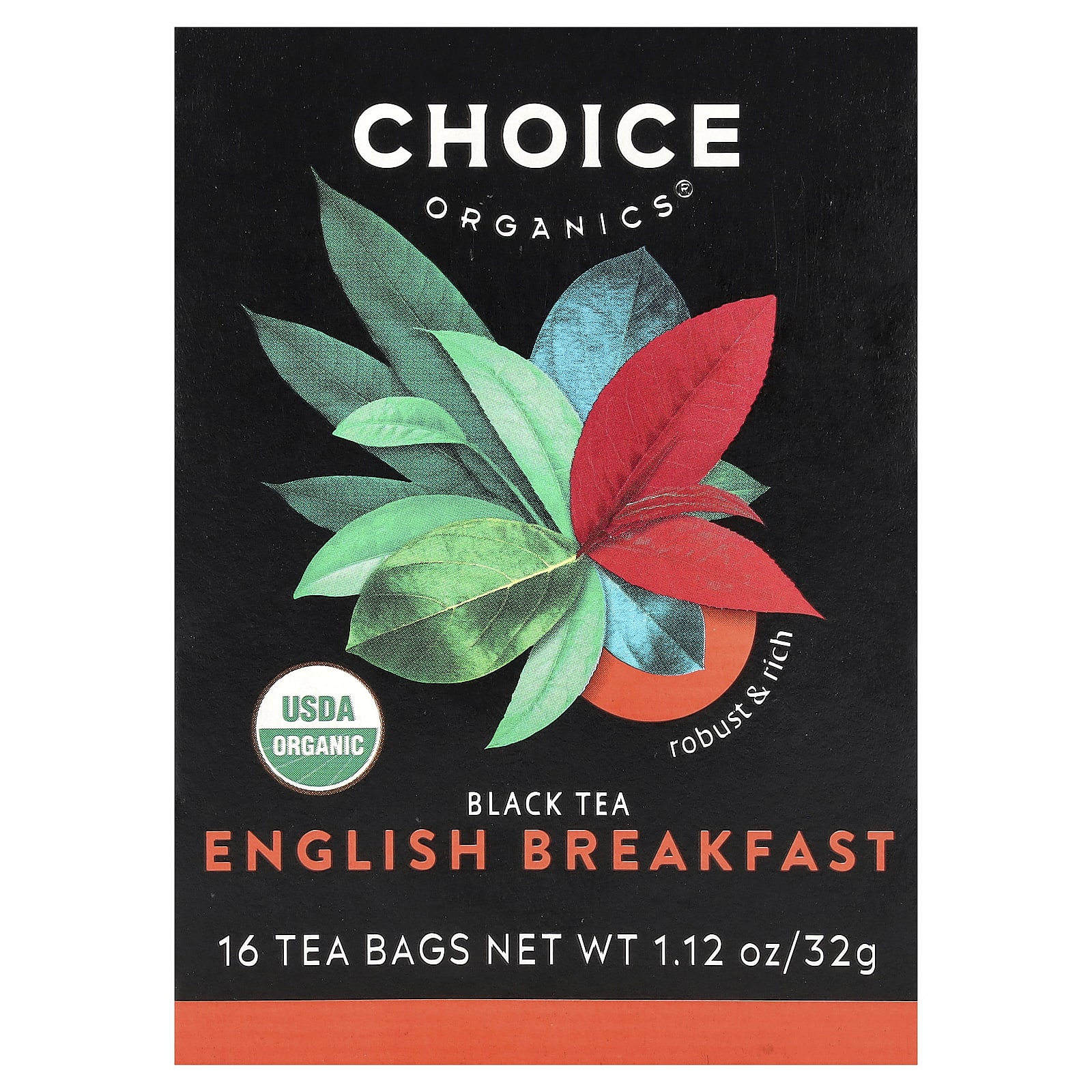 Чай Choice Organics Black English Breakfast, оттенок 16 Tea Bags, 32 г, чайные пакетики — фото 2