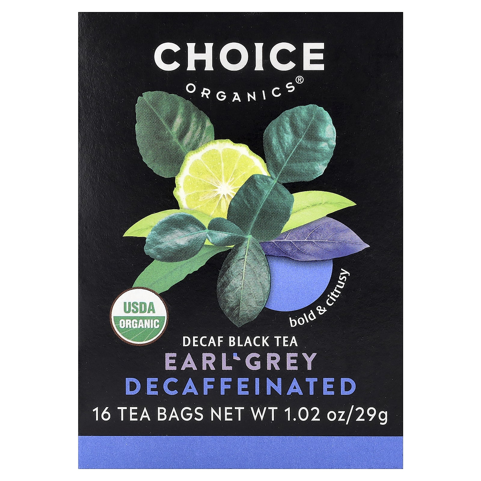Чай Choice Organics Black Earl Grey Decaf, оттенок 16 Tea Bags, 29 г, чайные пакетики — фото 2