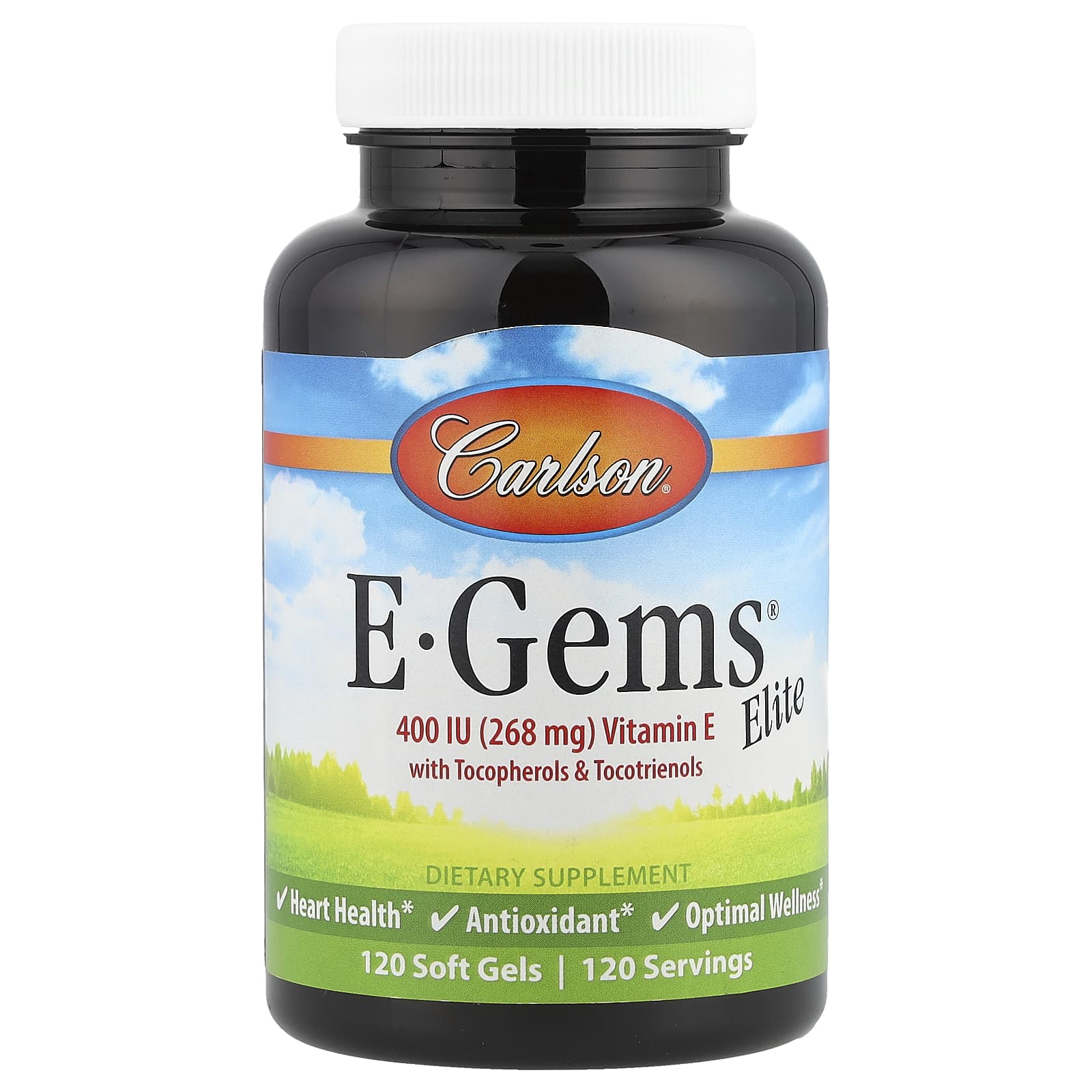 Витамин E Carlson E-Gems® Elite with Tocopherols & Tocotrienols, 120 мягких капсул