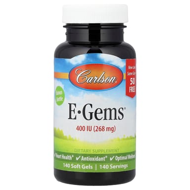 Витамин E E-Gems Carlson E-Gems®, 400 МЕ, 268 мг, 140 мягких капсул