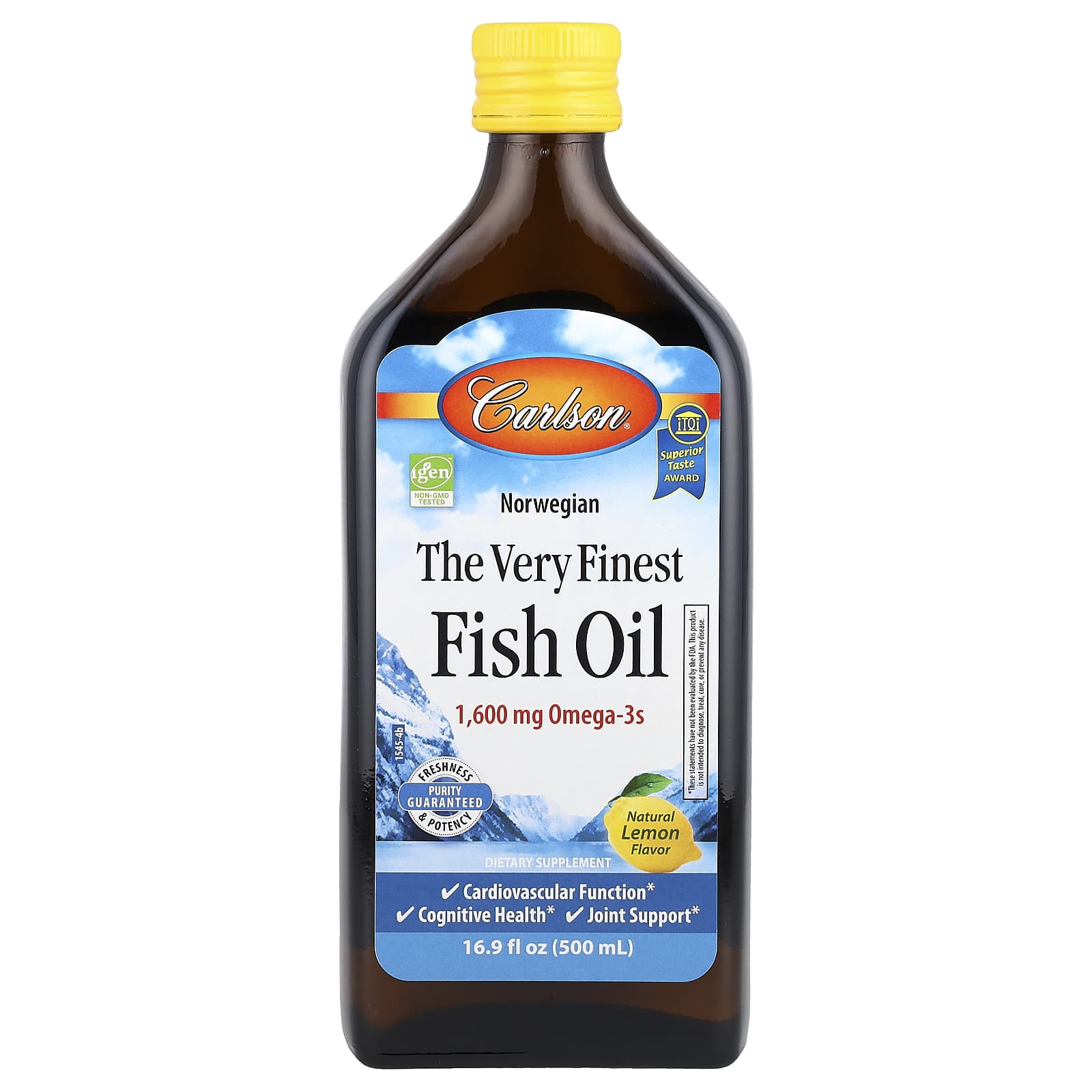 Рыбий жир Carlson Norwegian The Very Finest, вкус Natural Lemon, 500 мл, масло