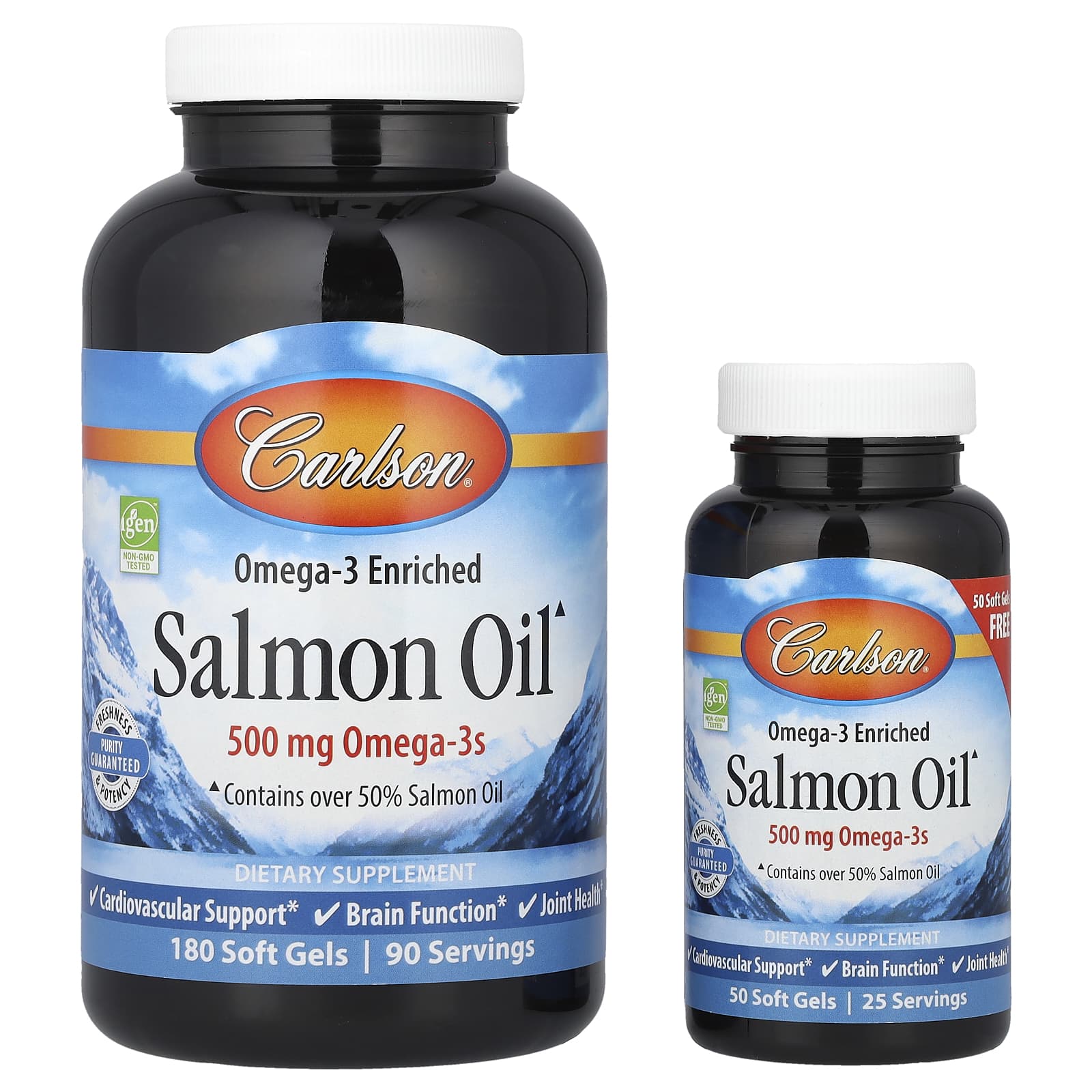 Омега-3 Carlson Enriched Salmon Oil, 230 мягких капсул