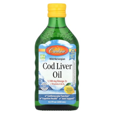 Масло печени трески Carlson Wild Norwegian, вкус Natural Lemon, 250 мл