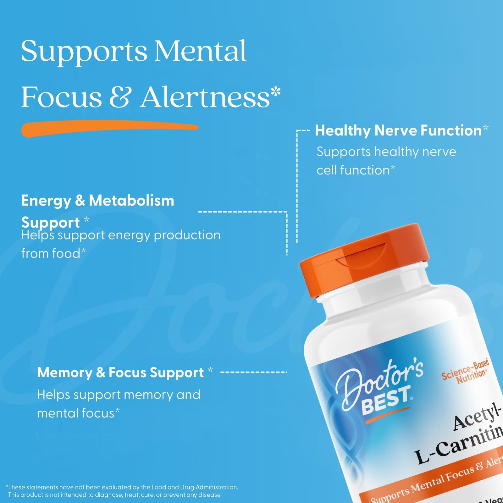 Ацетил-L-карнитин Doctor's Best Acetyl-L-Carnitine, 500 мг, 60 растительных капсул — фото 5